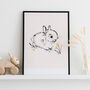 Little Bunny Art Print In Pink, thumbnail 1 of 3