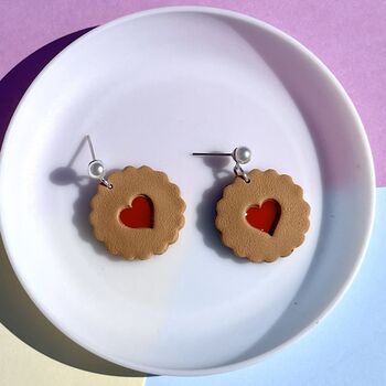 Jammy Dodger Biscuit Clay Earrings, 3 of 3