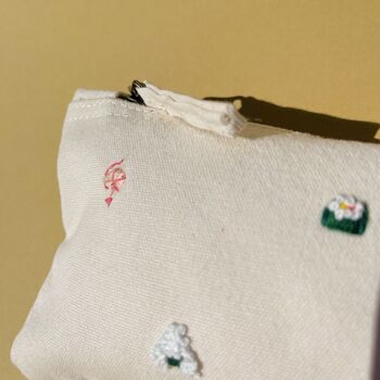 Hand Embroidered Personalised Sushi Pencil Case, 8 of 12