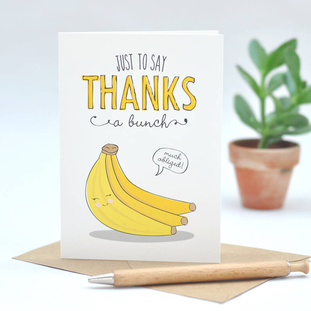 Thanks A Bunch' Funny Thank You Card By Zedig Design |  