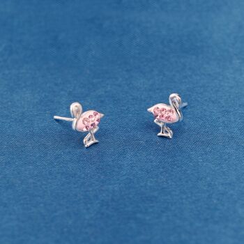 Flamingo Cz Sterling Silver Stud Earrings, 6 of 7