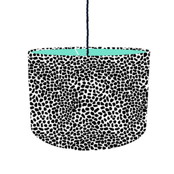 Black And White Dalmatian Spot Drum Lampshade, 8 of 9