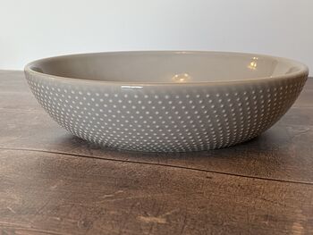 Light Grey Spotted Pasta/Serving Bowl, 22cm, 2 of 2