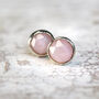 Pink Opal Stud Earrings Silver Or Gold, thumbnail 1 of 11