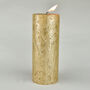 G Decor Adeline Gold Metallic Textured Pillar Candle, thumbnail 6 of 7