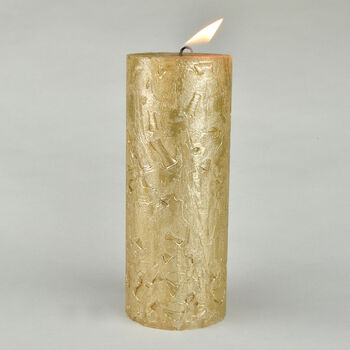 G Decor Adeline Gold Metallic Textured Pillar Candle, 6 of 7