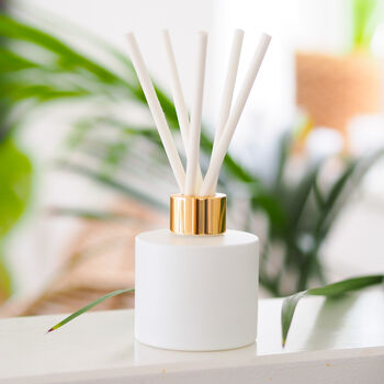 Personalised Matt White Diffuser Bottle And Reed Set, 2 of 6