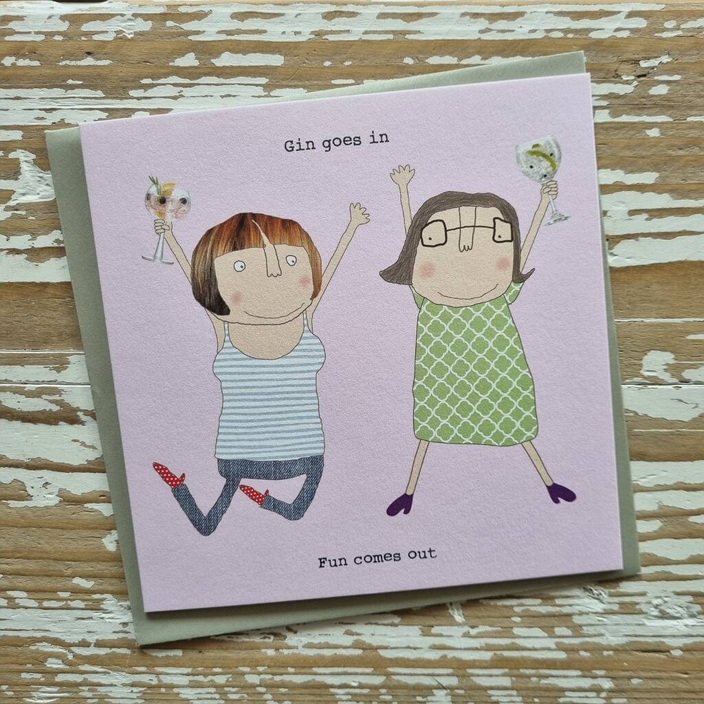 'Gin Goes In…' Greetings Card By Nest Gifts