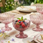 Set Of Four Pink Aurielle Glass Footed Dessert Bowls, thumbnail 1 of 3