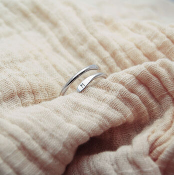 Adjustable Personalised Initals Hug Ring Silver Or Gold, 6 of 8