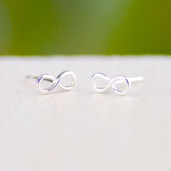 Sterling Silver Mini Infinity Studs, 3 of 5