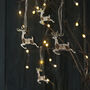 Leaping Reindeer With Golden Antlers Set Of Eight, thumbnail 1 of 2