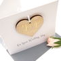 Monogram Personalised Wooden Heart Wedding Card, thumbnail 3 of 5