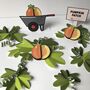 Wooden Pumpkin Brooch, A Colourful Autumnal Accessory, thumbnail 5 of 5