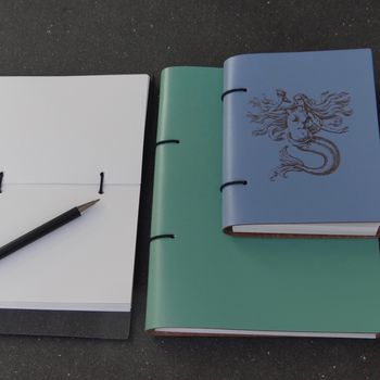 Mermaid Leather Notebook, Sketchbook And Journal, 3 of 5