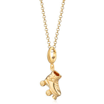 18ct Gold Roller Skate Charm Necklace, 2 of 6