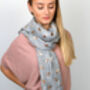 Horse Print Metallic Rose Gold And Silver Foil Scarf, thumbnail 2 of 10