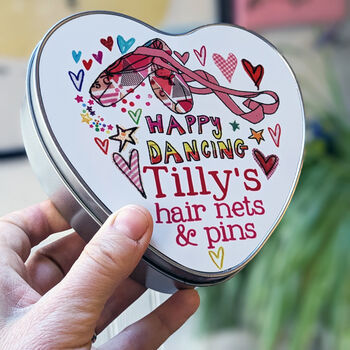 Personalised Dance Hair Nets And Pins Tin, 2 of 5