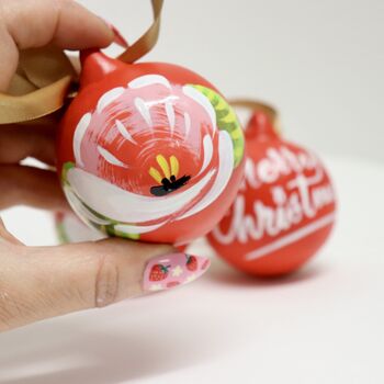 Canal Rose Baubles Handpainted And Personalised, 6 of 12