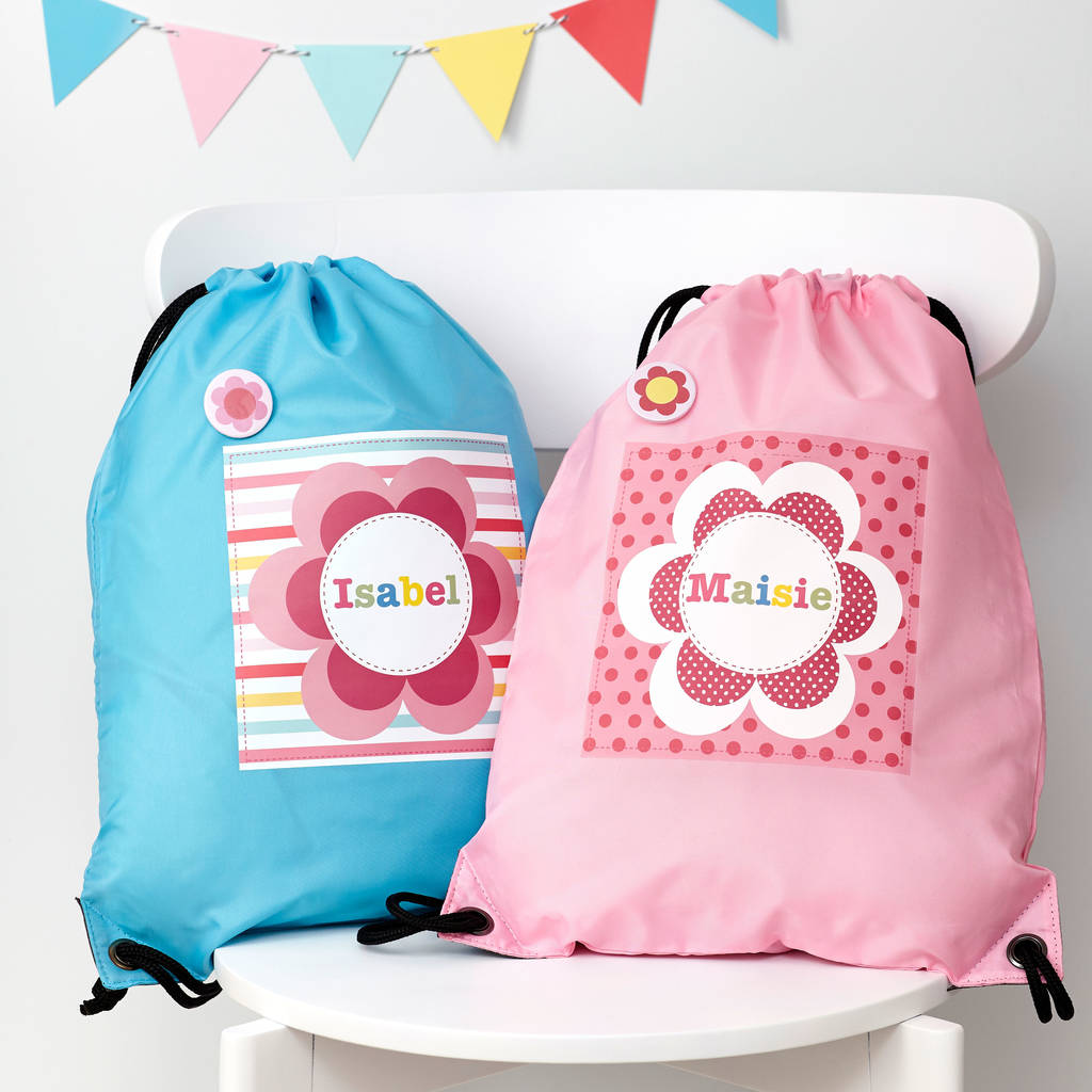 Girls Personalised Flower Waterproof Kit Bag By TillieMint ...