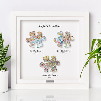 Personalised Crystal Anniversary 3D Jigsaw Map Locations Print, 2 of 12