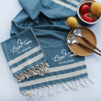Soft Cotton Tea Towel, Personalised Christmas Gift Set For Her, 4 of 5