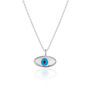 Transparent Glass Evil Eye Sterling Silver Necklace, thumbnail 7 of 7