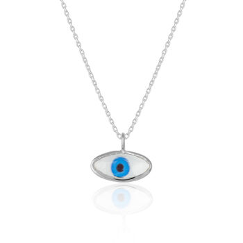 Transparent Glass Evil Eye Sterling Silver Necklace, 7 of 7