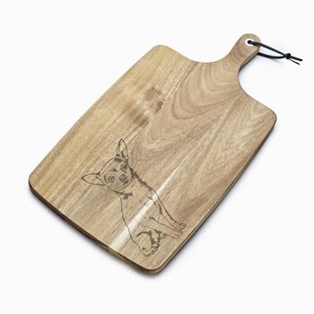 Personalised Chihuahua Engraved Acacia Serving Board, 2 of 10