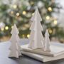 Set Of Three White Ceramic Christmas Tree Decorations, thumbnail 1 of 2