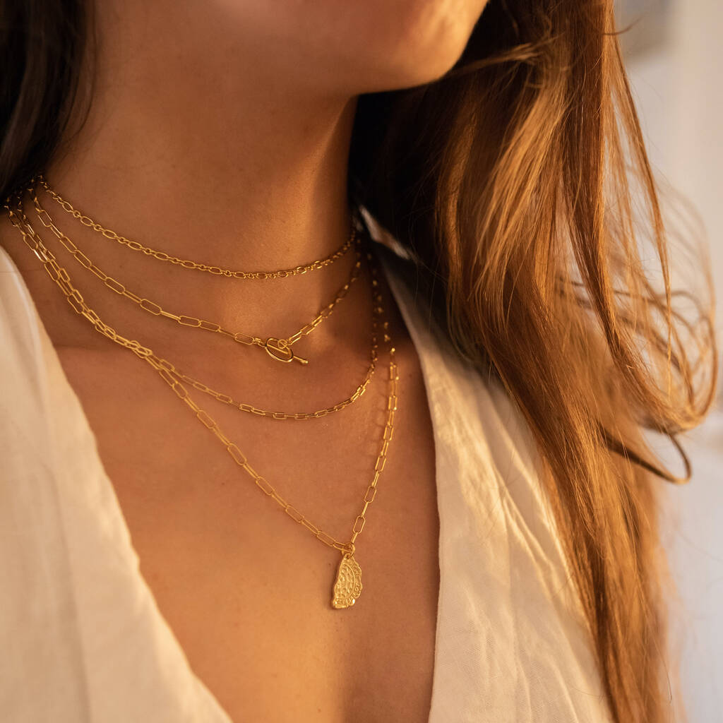 18k Gold Thick Link Chain Necklace Set By Elk & Bloom ...
