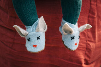 Handmade Recycled Cashmere Bunny Booties, 3 of 12