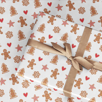 Gingerbread Man Wrapping Paper Roll Or Folded, 3 of 3