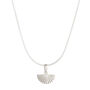 Deco Fan Rays Silver Pendant Necklace, thumbnail 3 of 6