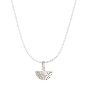 Deco Fan Rays Silver Pendant Necklace, 3 of 6