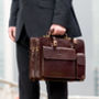 Mens Classic Italian Leather Briefcase. 'The Alanzo', thumbnail 1 of 12