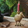 Kiwi Bird Candlestick In Silver And Gold, thumbnail 1 of 6
