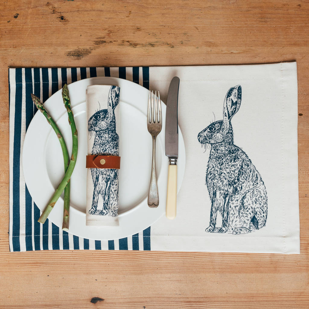 Blue Hare Placemat Gift Set, 1 of 4