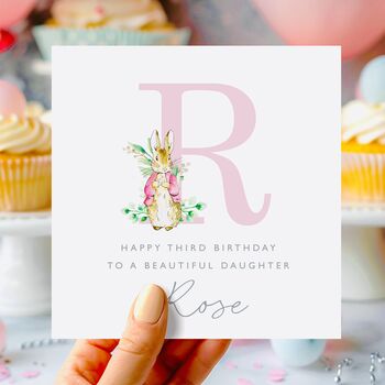 Peter Rabbit Initial Birthday Card *Fully Personalised, 2 of 2
