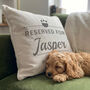 Personalised Reserved For Pet Cushion, thumbnail 3 of 6