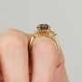 Round Brilliant Cut Salt And Pepper Diamond Engagement Ring, thumbnail 4 of 5