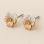 Sterling Silver February Birth Flower Violet Stud Earrings, thumbnail 1 of 5