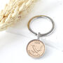 Farthing 1956 70th Birthday Coin Keyring, thumbnail 1 of 9