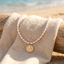 Beaded Freshwater Pearl Evil Eye Necklace, thumbnail 1 of 7