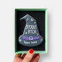 Personalised Spooky Bitch Witch Hat Halloween Letterbox Iced Cookie, thumbnail 1 of 11