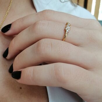Gold Plated Stardust Ring, Size L, N Or P, 2 of 4