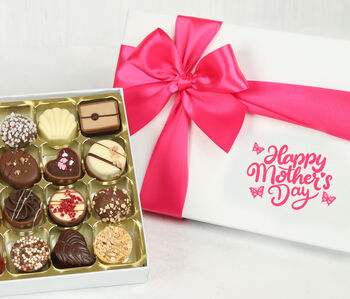Luxury Mother’s Day 24 Chocolate Selection. White Box And Cerise Ribbon, 2 of 2