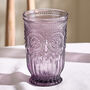 Zamora Purple Embossed Highball Tumbler, thumbnail 1 of 3