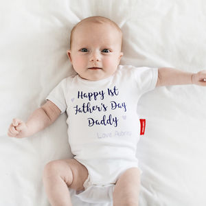 personalised fathers day baby grow