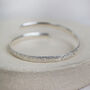 Sterling Silver Lace Textured Christening Bangle, thumbnail 1 of 4